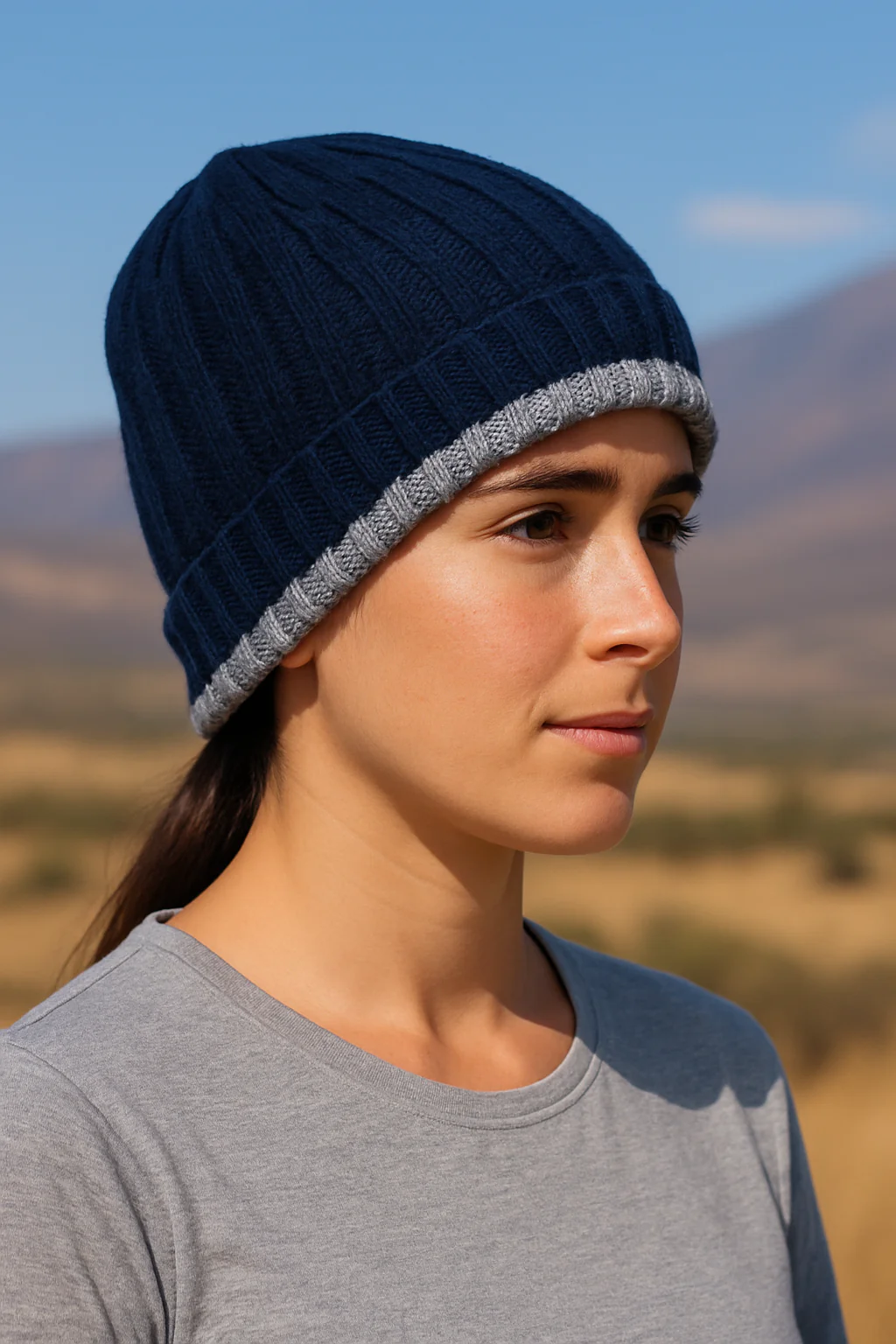 Multi Silk & Baby Alpaca Hat - Reversible - Image 2