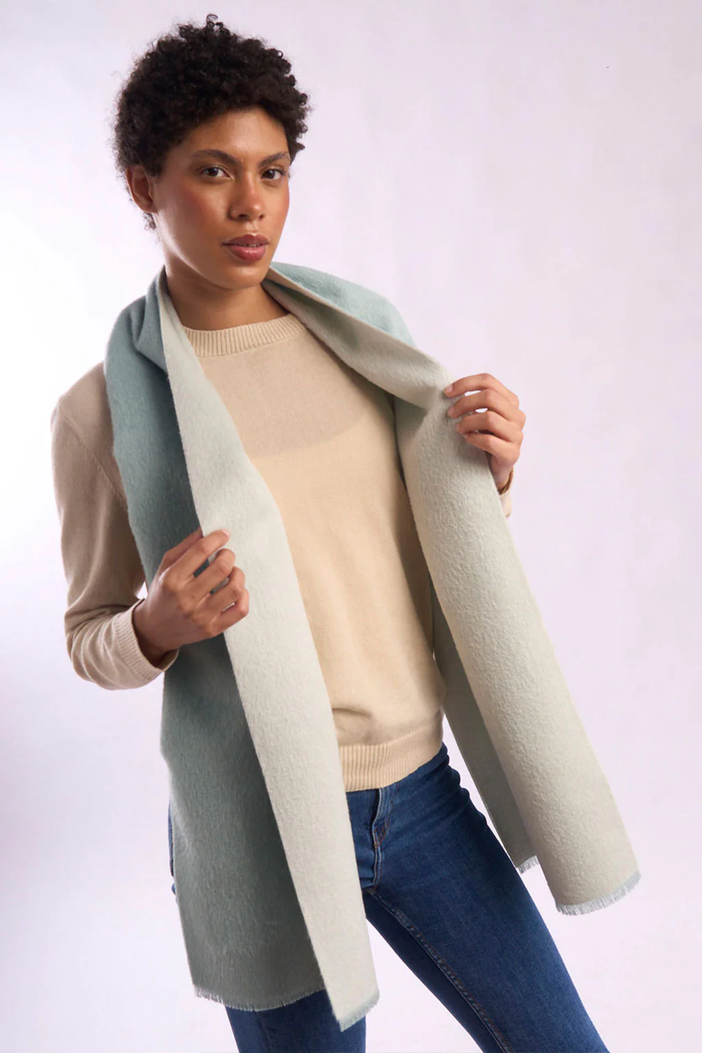 Double-Sided Baby Alpaca Suri Scarf - Image 2