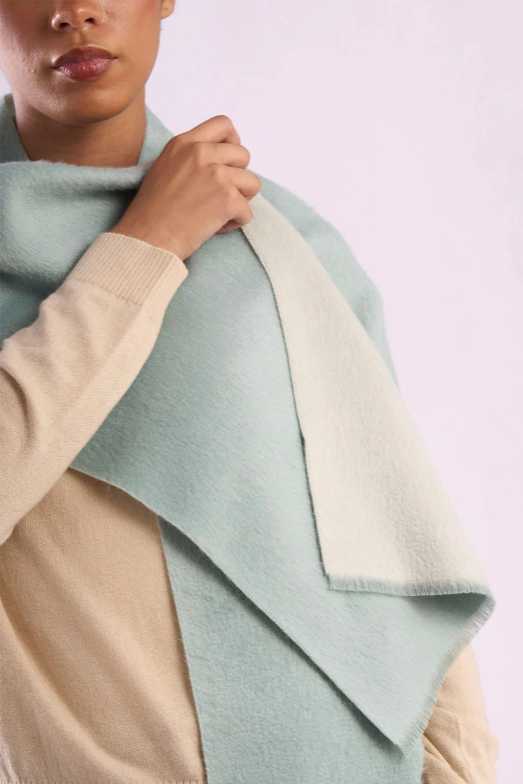 Double-Sided Baby Alpaca Suri Scarf - Image 3