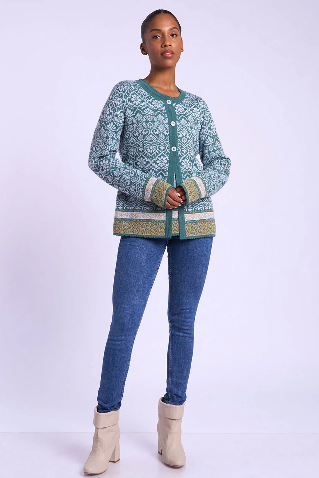 Flowers Alpaca Cardigan - Image 4