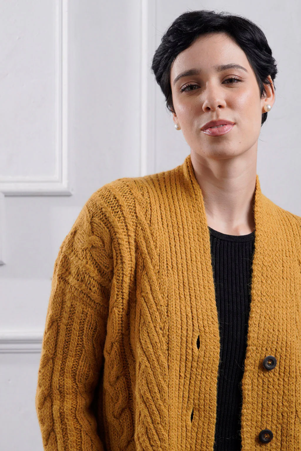 Kara Cable Knit Baby Alpaca Cardigan - Image 16