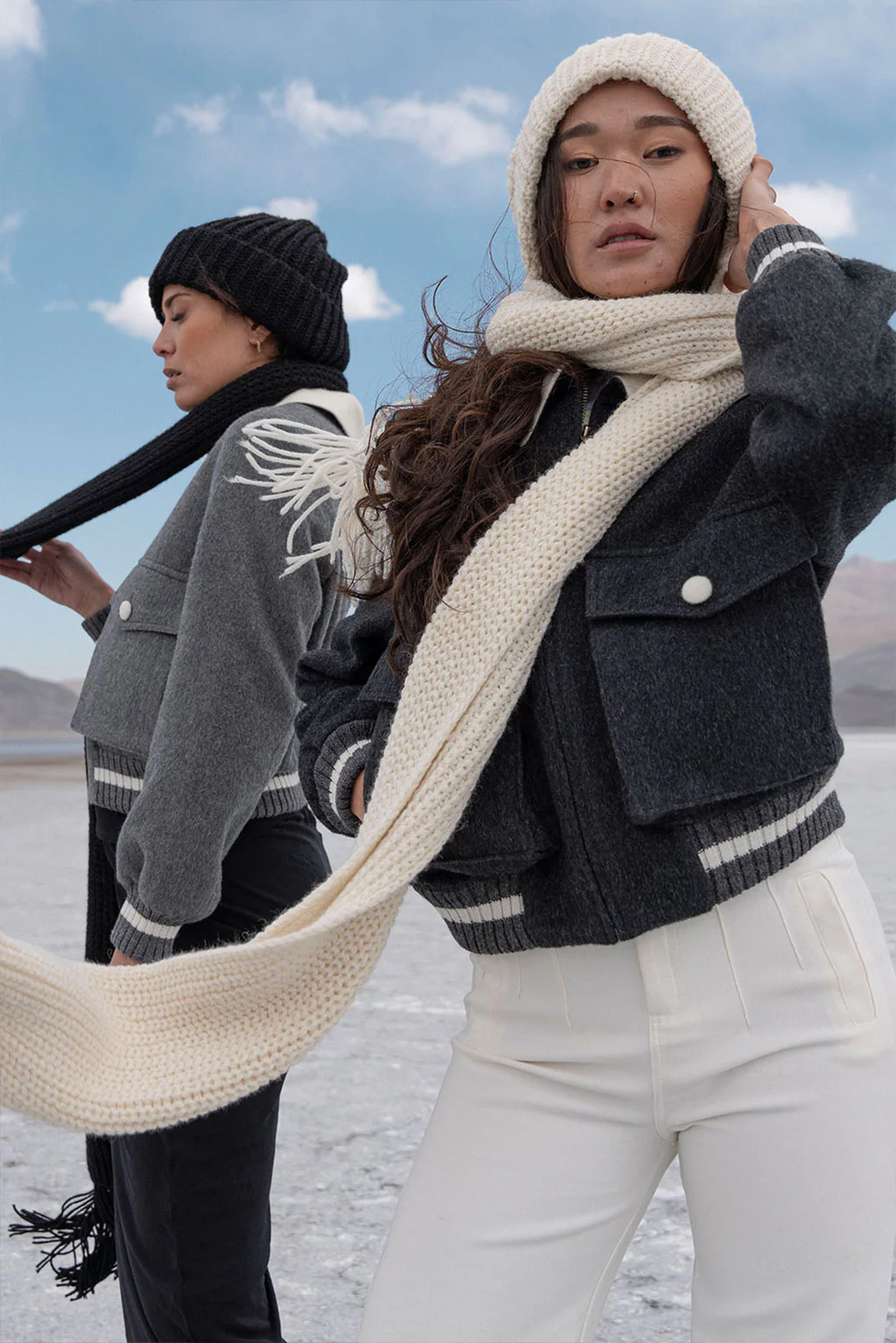 Unisex Textured Alpaca Scarf