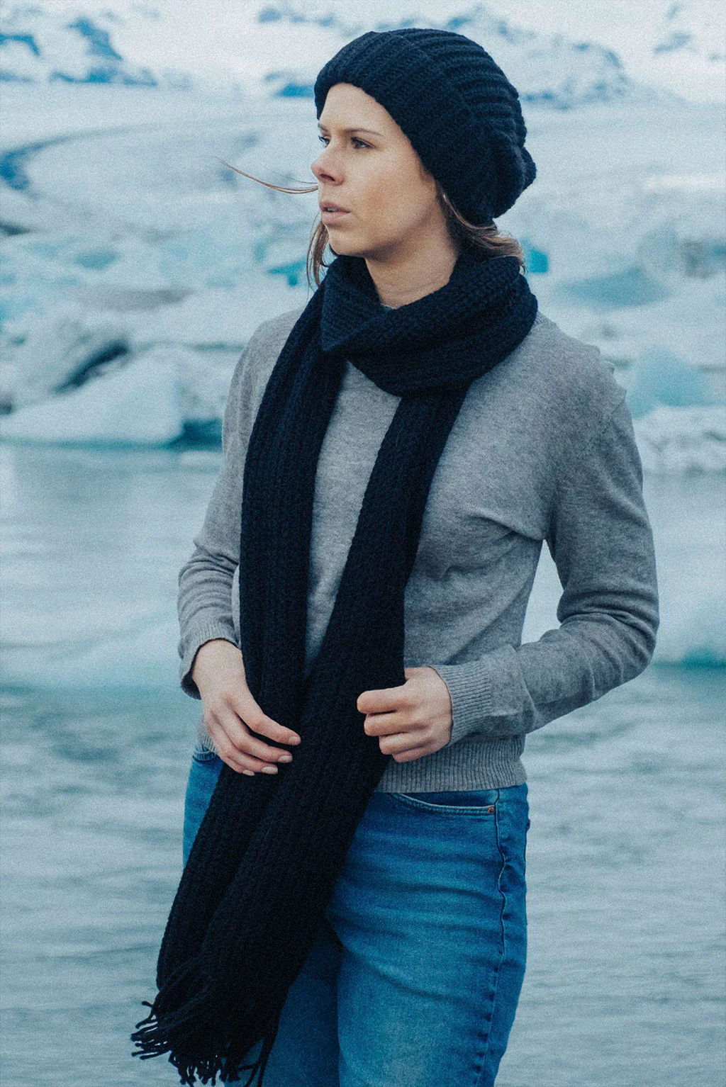 Unisex Textured Alpaca Scarf - Image 6