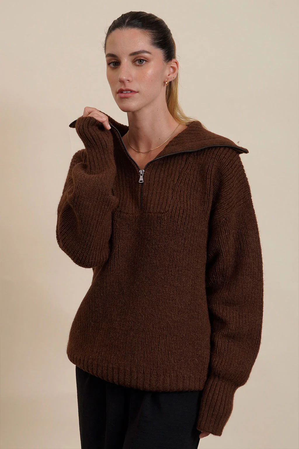 Kim Half-Zip Baby Alpaca Sweater - Image 5