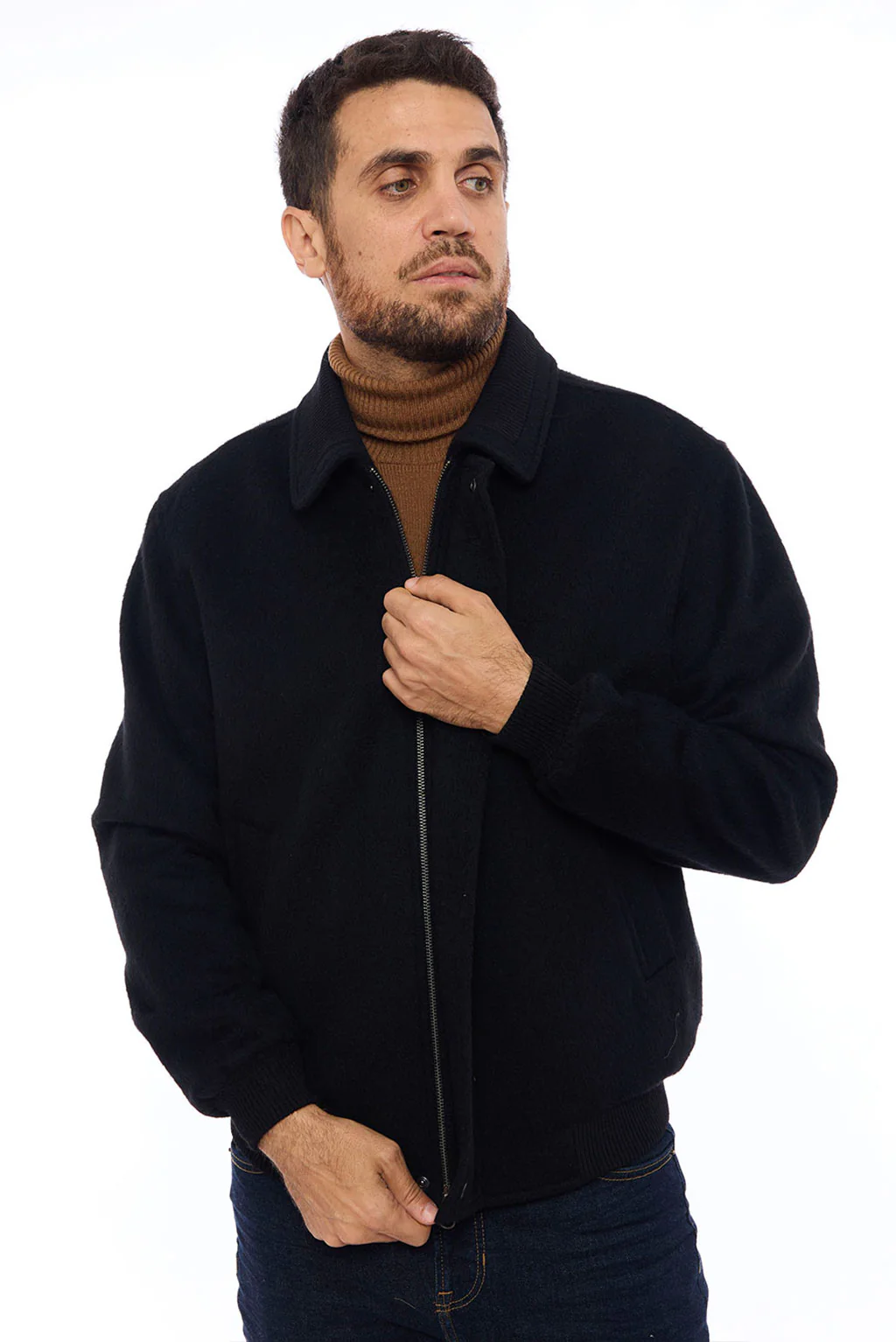 Men's Baby Alpaca Bomber Jacket - Image 3
