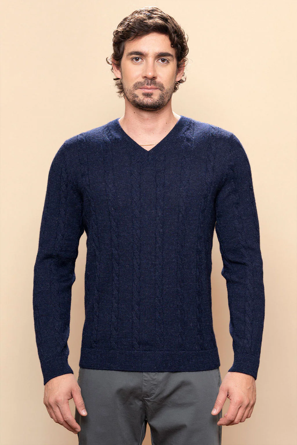 Men’s Braided Baby Alpaca Sweater