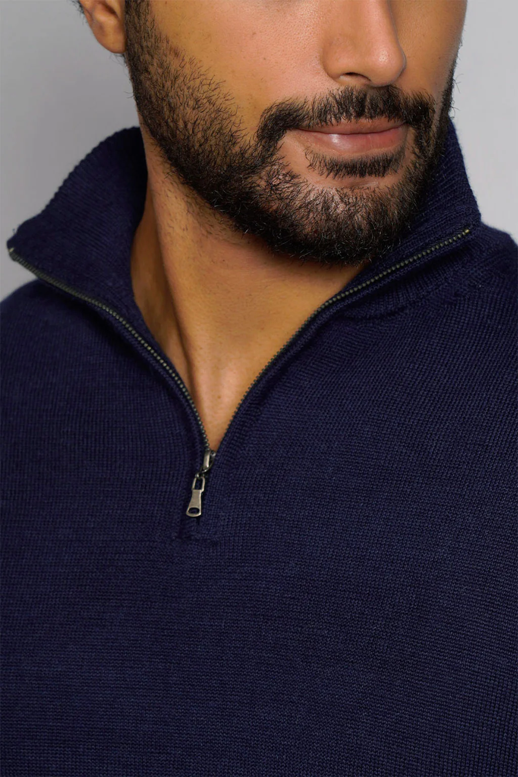 Men's Half-Zip Royal Alpaca Sweater - Image 18