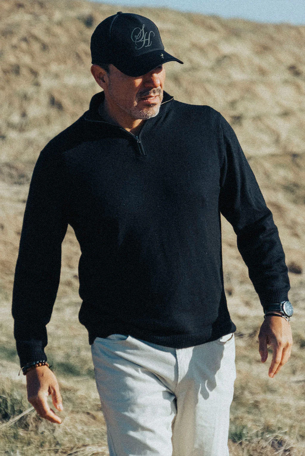 Men's Half-Zip Royal Alpaca Sweater
