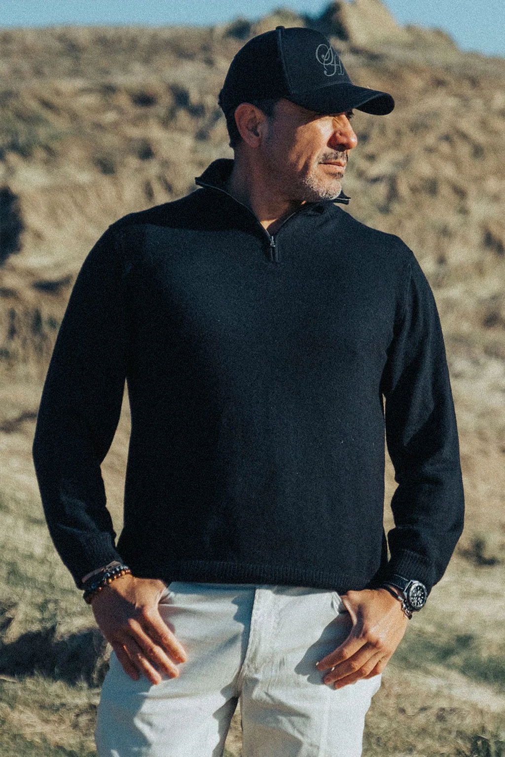 Men's Half-Zip Royal Alpaca Sweater - Image 2