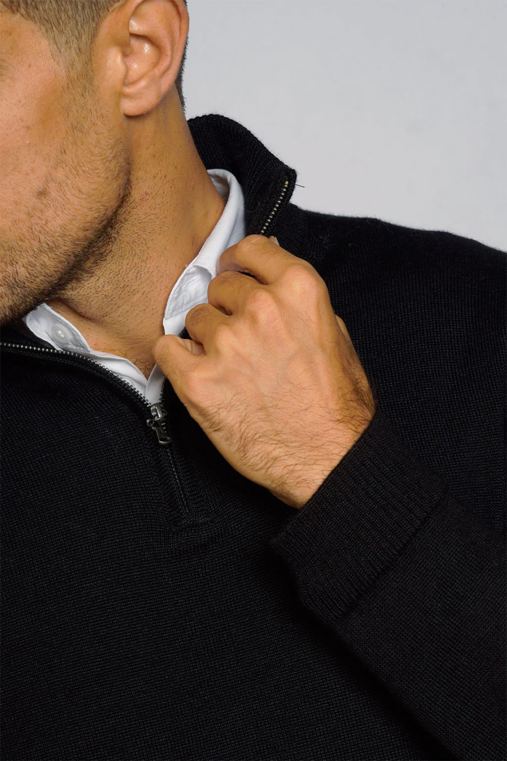 Men's Half-Zip Royal Alpaca Sweater - Image 8