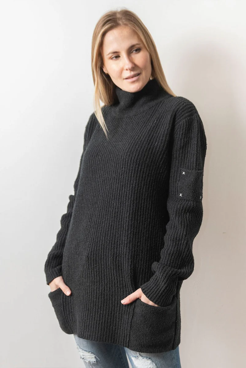 Pocket Turtleneck Cotton Sweater - Image 10