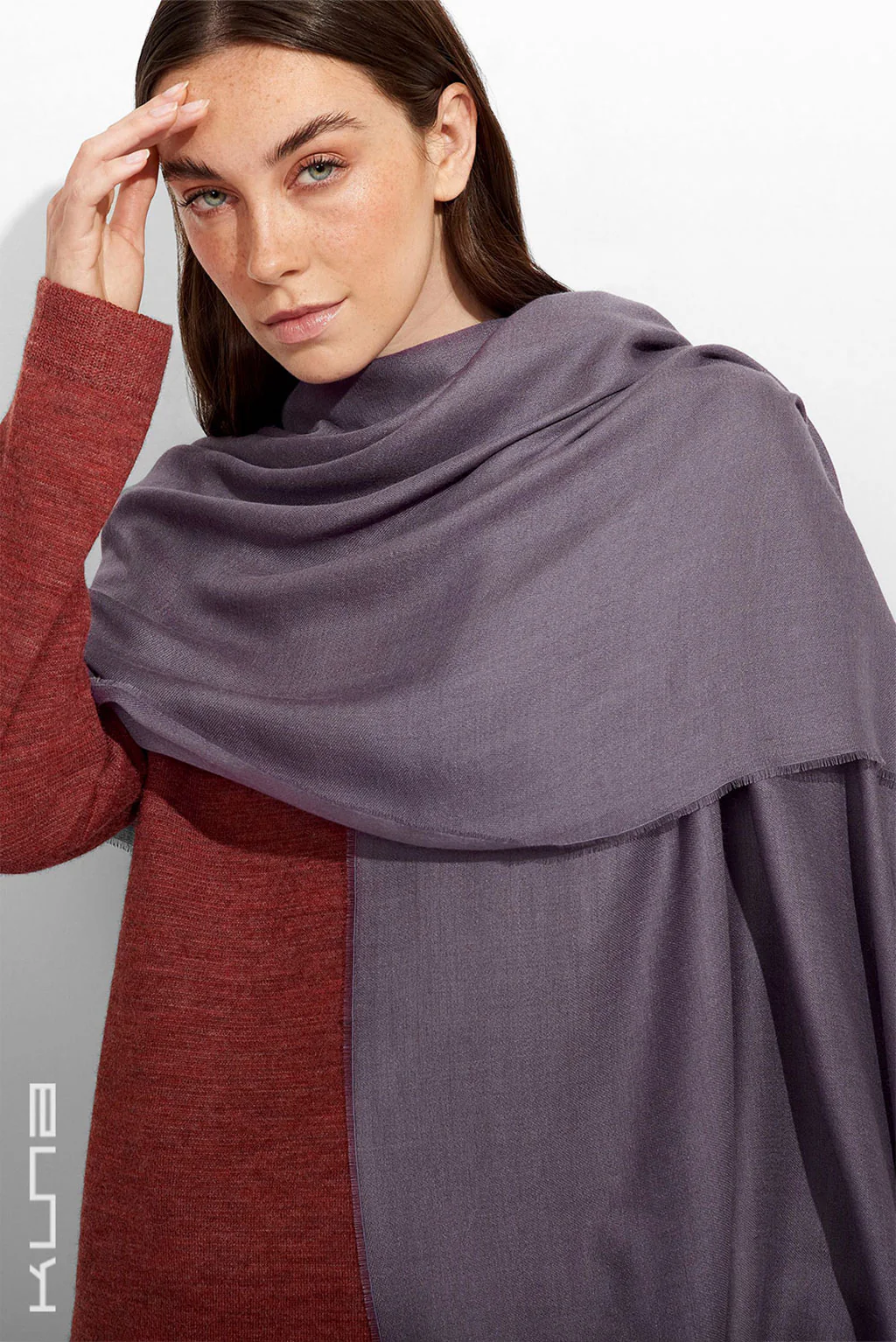 Teaberry Baby Alpaca & Silk Wrap/Scarf - Image 10