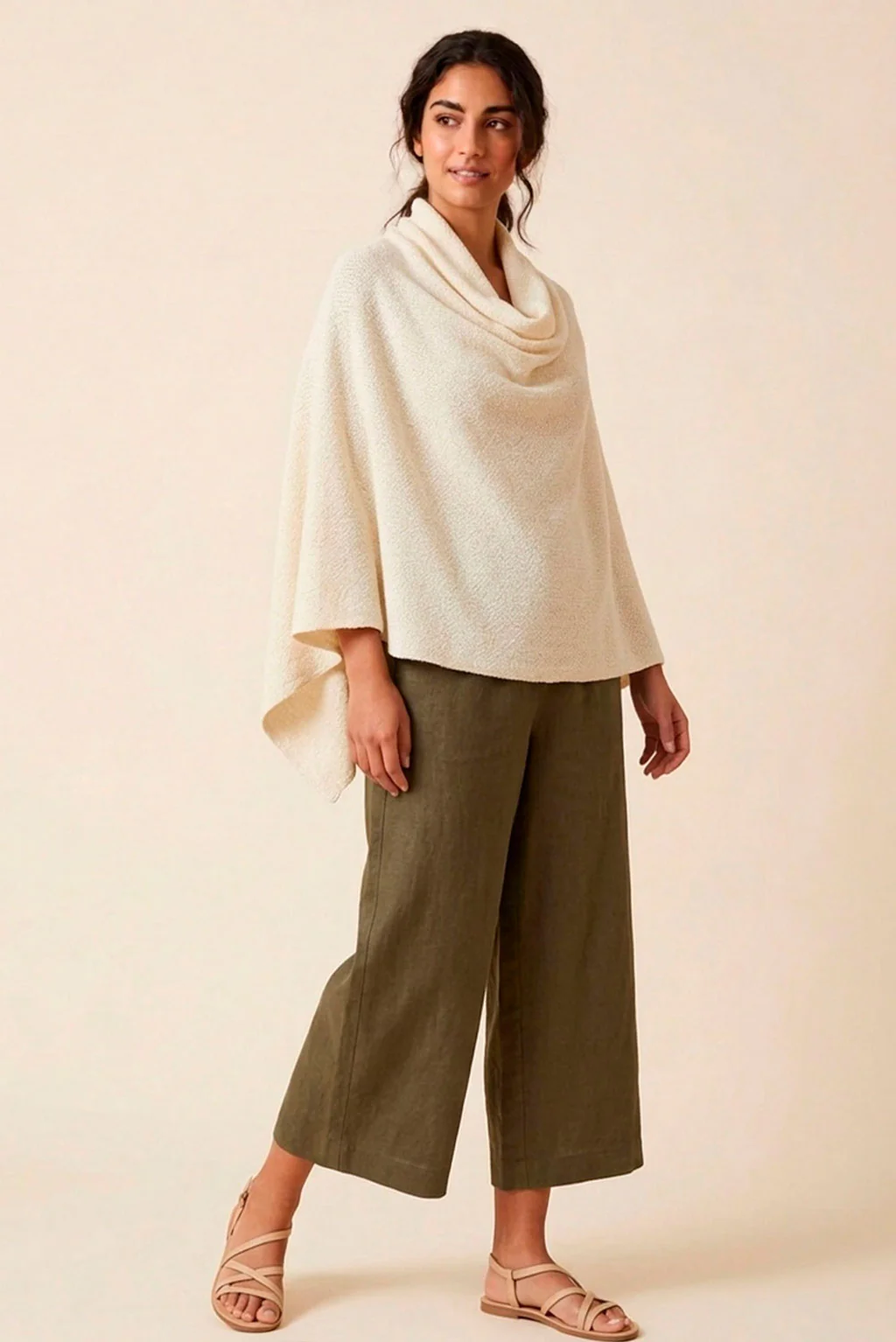 Textured Organic Cotton Poncho - Image 4