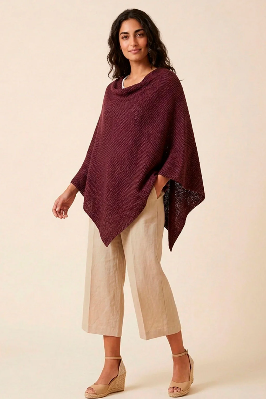 Textured Organic Cotton Poncho - Image 7