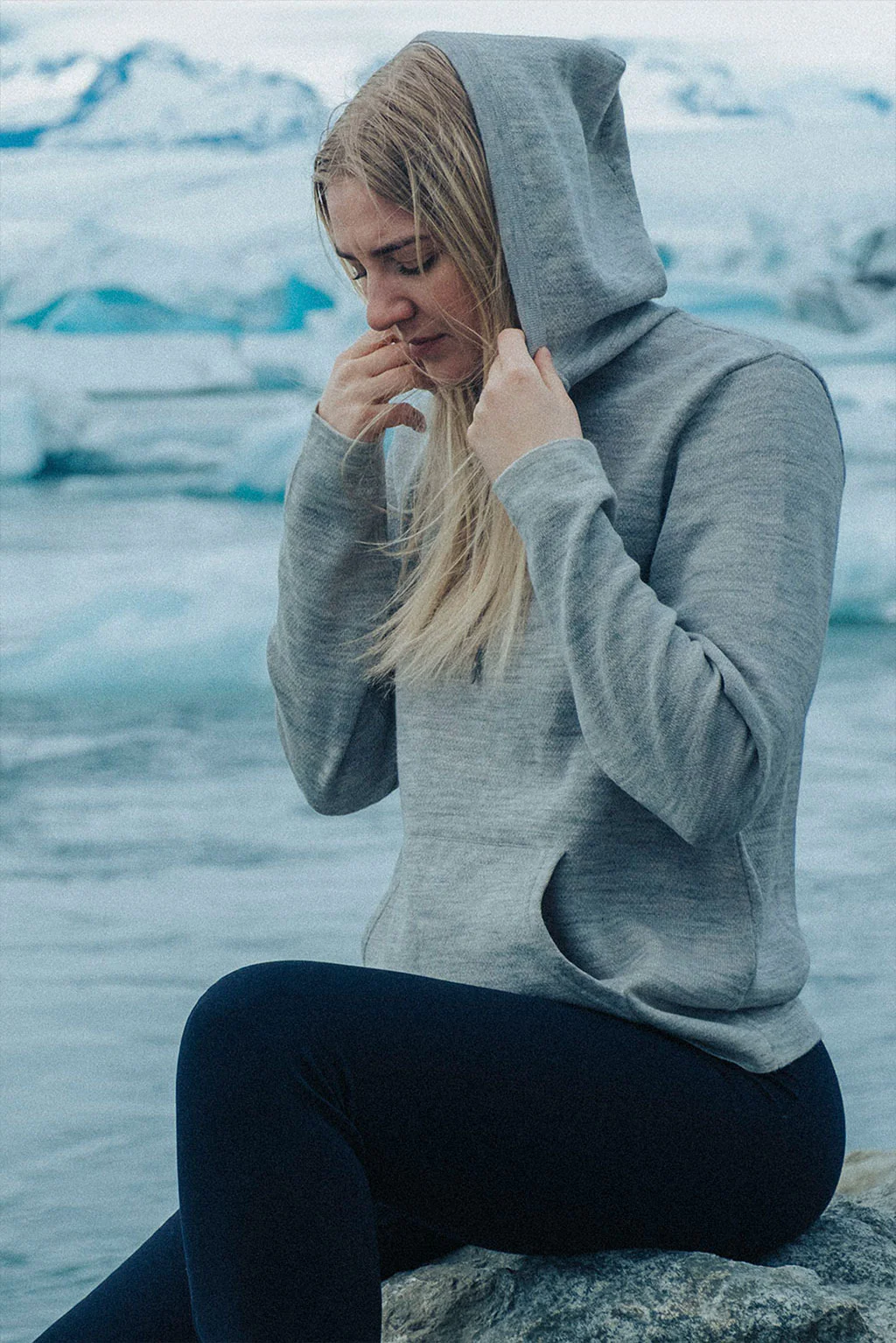 Women's Baby Alpaca & Cotton Hoodie - Image 2