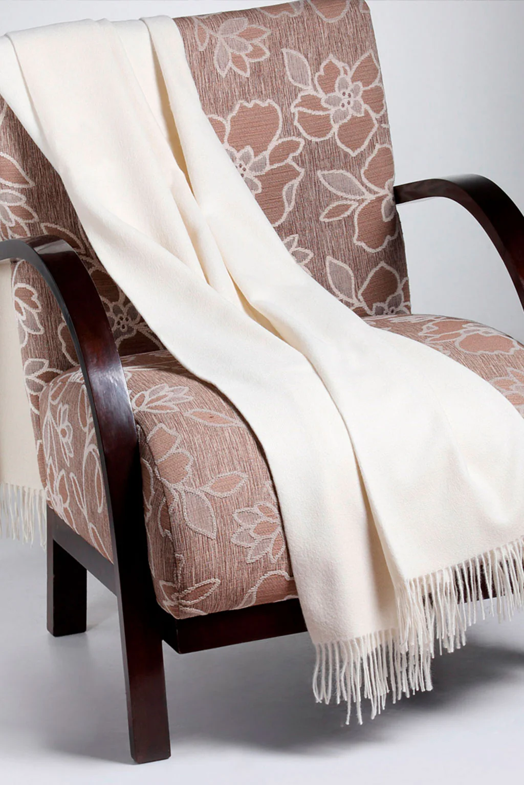 White 100% Baby Alpaca Blanket Throw