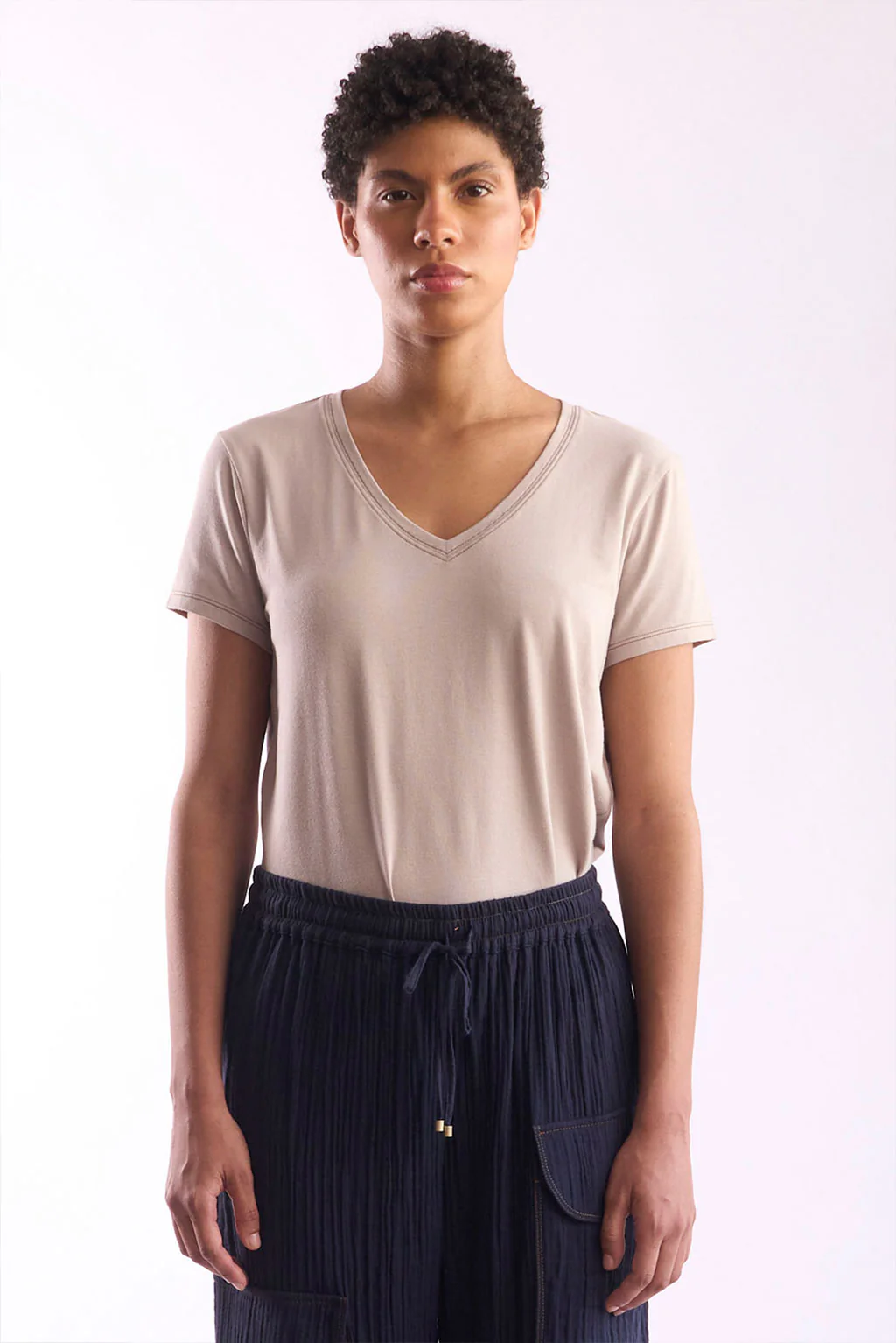 Women's V-Neck Pima Cotton T-Shirt - Image 2