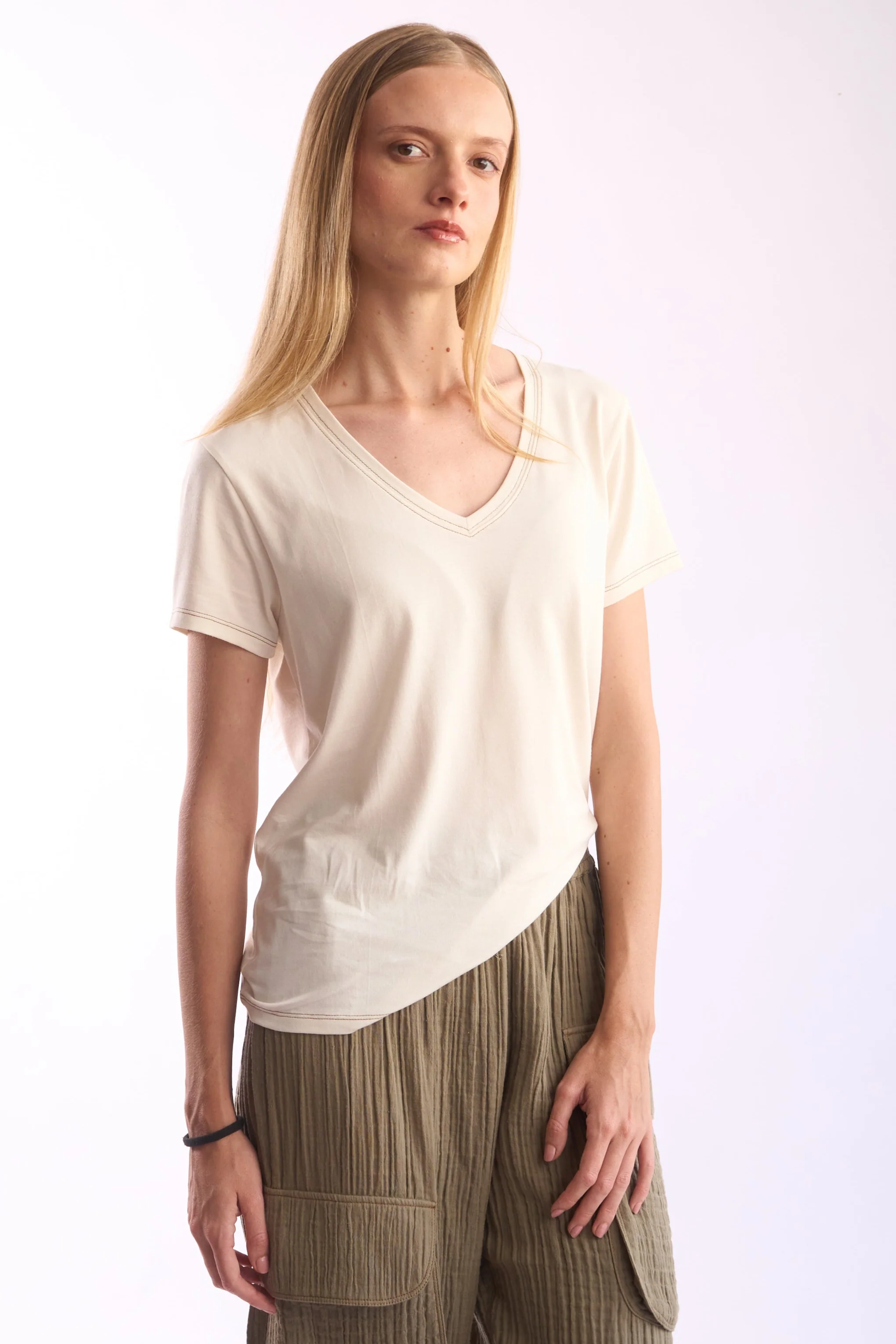 Women's V-Neck Pima Cotton T-Shirt - Image 8